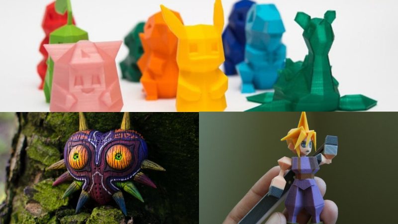 3D printed toy Pokémon, Majora's Mask, and PS1 Cloud Str