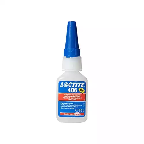 Genuine Henkel Loctite 406 Super Glue - Instant Adhesive - 20g (0.70 Oz) - Ideal for use on Plastic & Rubber