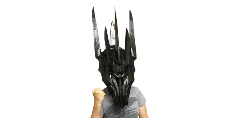 acetone welded 3d printed sauron mask 
