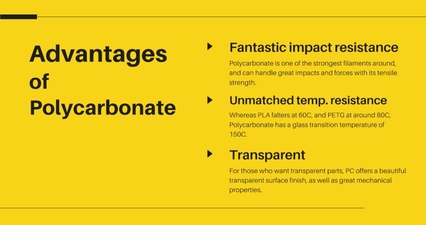 advantages of polycarbonate 3d printing pc filament