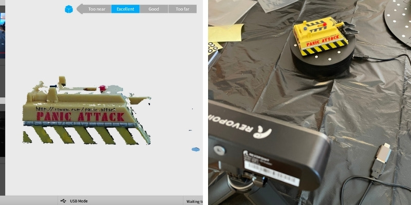 Scanning black parts of an object with a Revopoint 3D scanner
