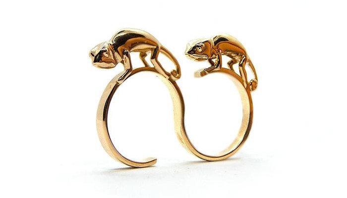 anna reikher two finger chameleon 3d printed ring