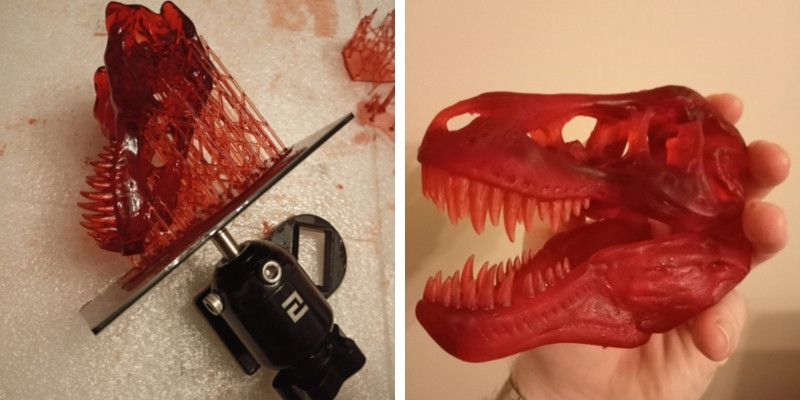 resin 3d printed dinosaur head elegoo mars 2 pro