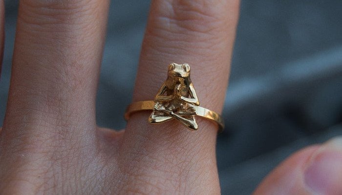 anna reikher 3d printed ring frog meditating