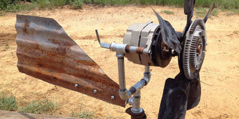 A DIY wind turbine. made from car componants