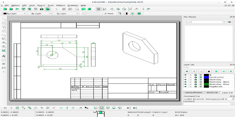 LibreCAD free open source CAD software