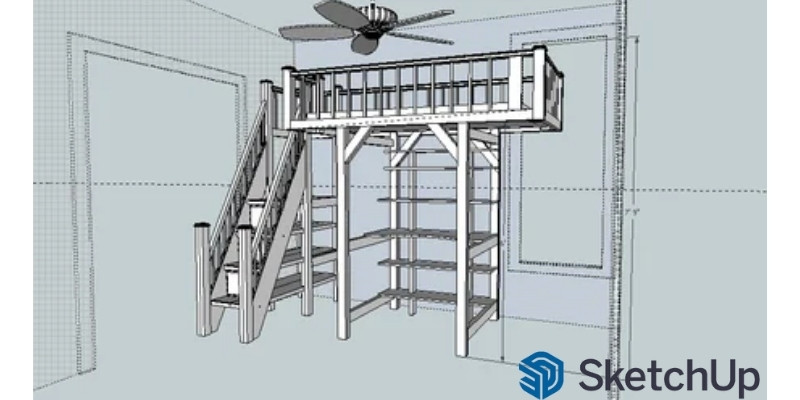 loft bed designed in SketchUp