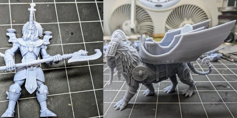 Miniatures 3D printed on Anycubic Mono X 6K