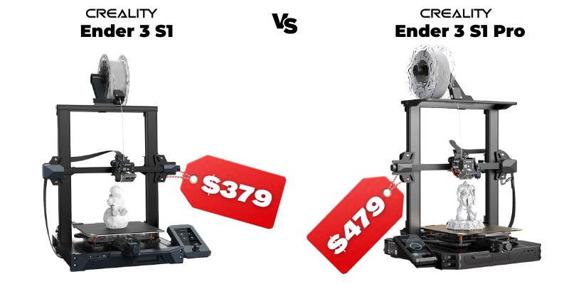 Price comparison between Ender 3 S1 vs Ender 3 S1 Pro