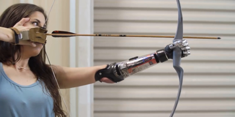 Actress Angel Giuffria's modern prosthetic arm