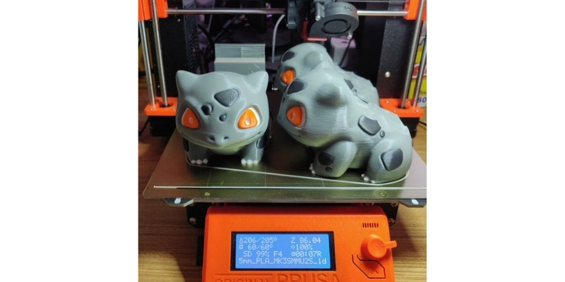 Multi filament Pokemon models printed using Prusa Multi Material Upgrade 2S