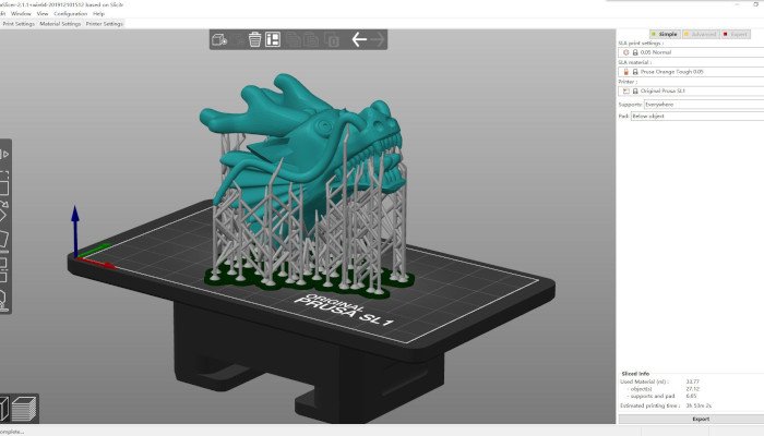 prusaslicer prusa sl1 resin slicer