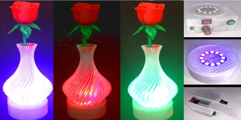 3D Printed Vase LED Base