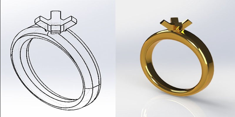 3D Printed Engagement Ring Design