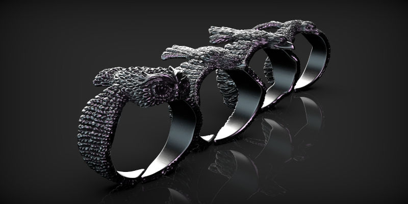 3D Printed Rings Birds