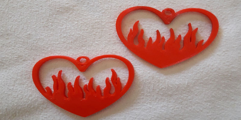 Flaming Heart Earrings