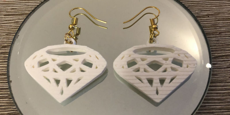 3D Printed Diamond Earrings