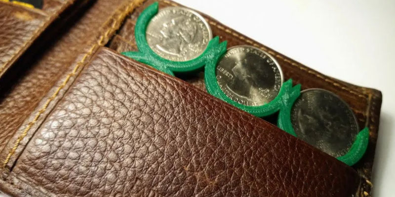 3D Printed Wallet Insert Quarters