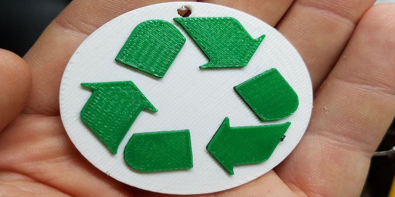 3D printed recycling logo