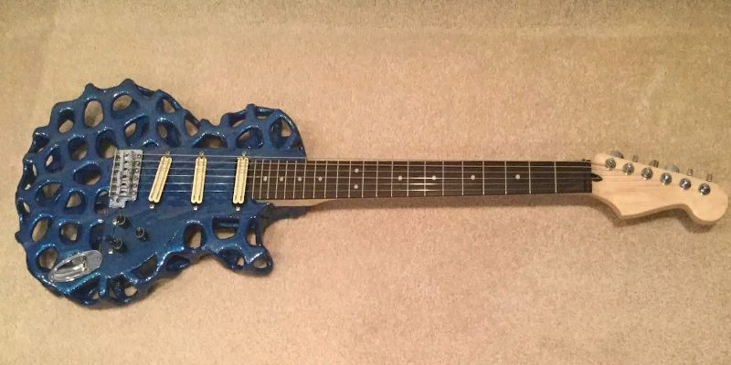 3D printed guitar instrument black widow