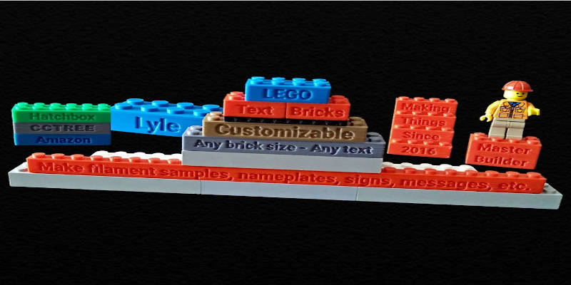 3D Printed Lego Bricks With Text