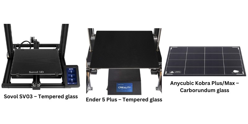 Sovol SV03 vs Ender 5 Plus vs Anycubic Kobra build plate