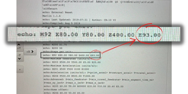 Step1-finding the current e step in gcode