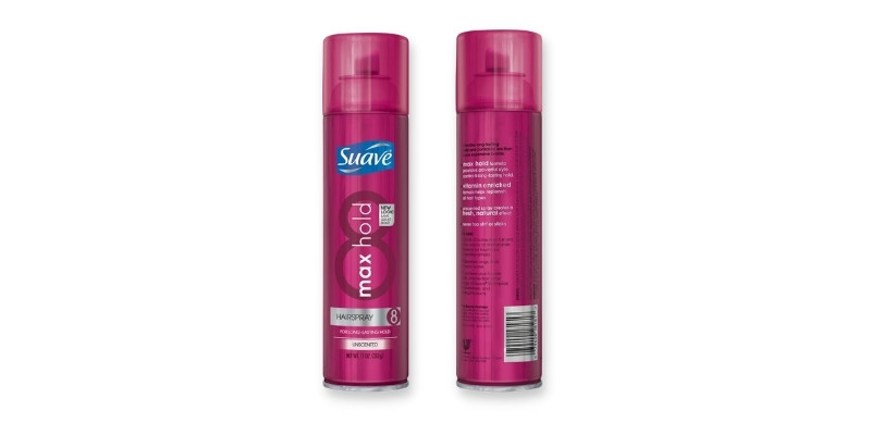 Suave Max Hold front and back of product