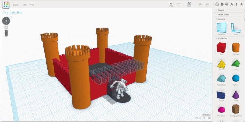 Screenshot of TinkerCAD software interface