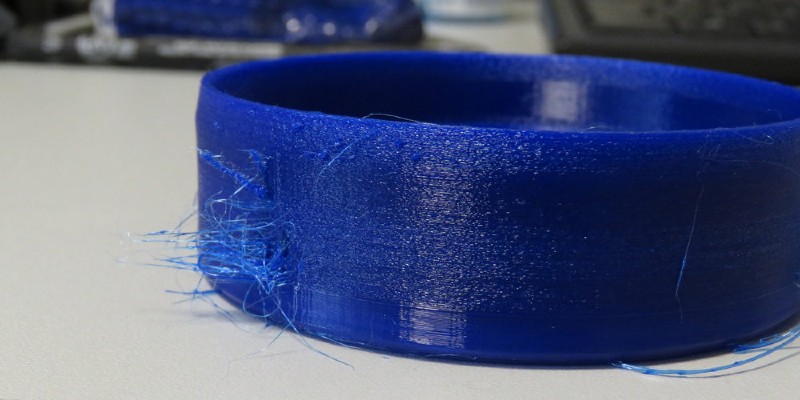 An image of a stringy print using TPU filament
