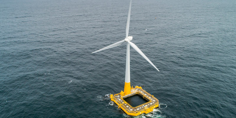 An off shore wind turbine